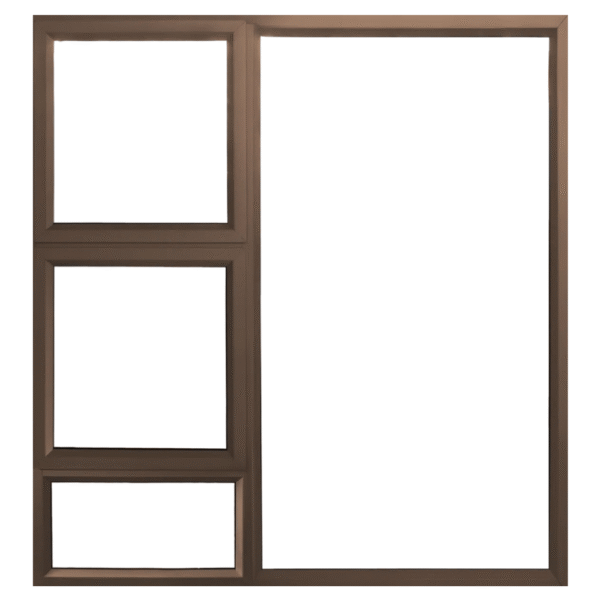 Aluminium Window 1800 x 1800 Bronze 2 Vent