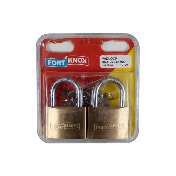 Padlock Brass Econo 50MM K/a (pack of 2)
